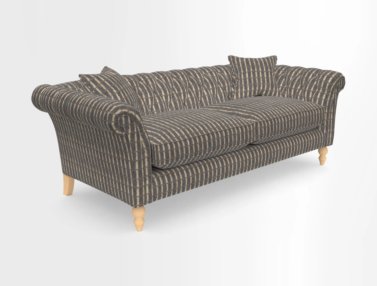 Sudbury 3 Seater Sofa in Linwood Omega Velvet Cognac