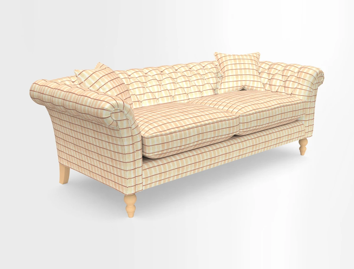 Sudbury 3 Seater Sofa in Linwood Omega Velvet Cognac