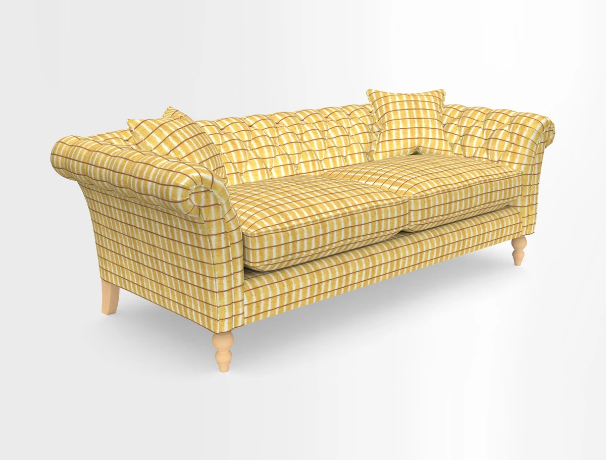 Sudbury 3 Seater Sofa in Linwood Omega Velvet Cognac