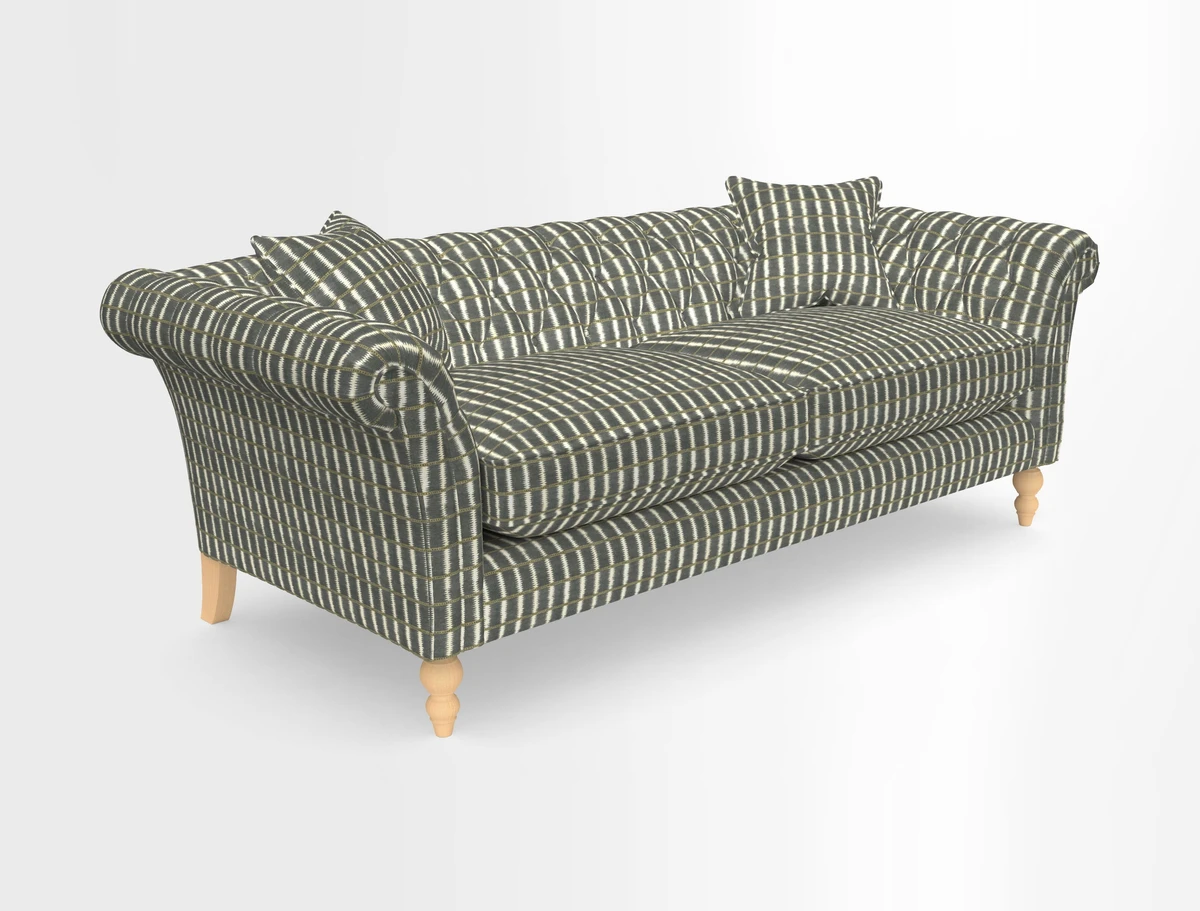 Sudbury 3 Seater Sofa in Linwood Omega Velvet Cognac