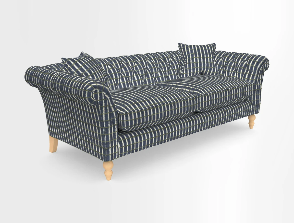 Sudbury 3 Seater Sofa in Linwood Omega Velvet Cognac