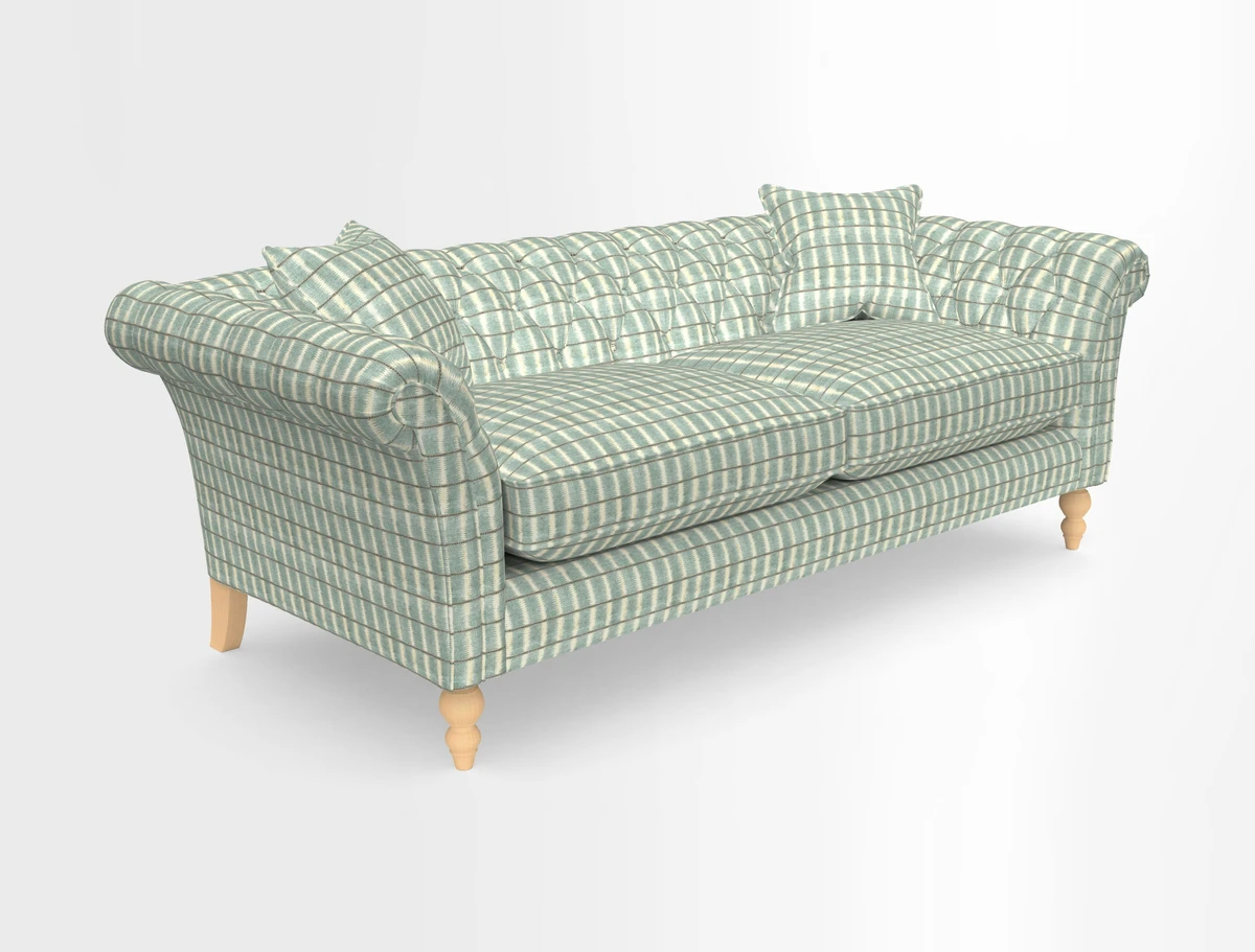 Sudbury 3 Seater Sofa in Linwood Omega Velvet Cognac