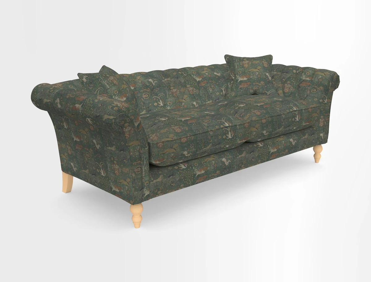 Sudbury 3 Seater Sofa in Linwood Omega Velvet Cognac