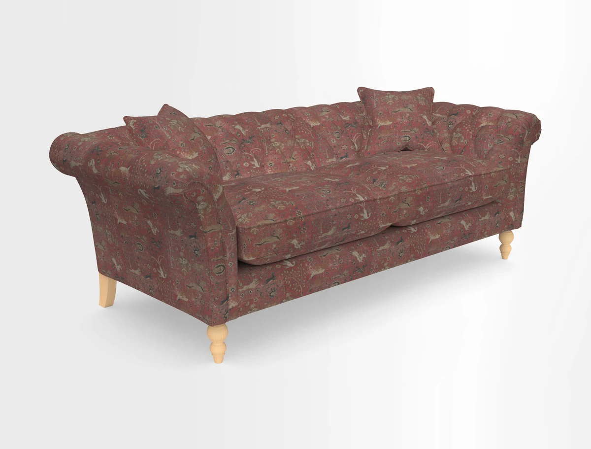 Sudbury 3 Seater Sofa in Linwood Omega Velvet Cognac
