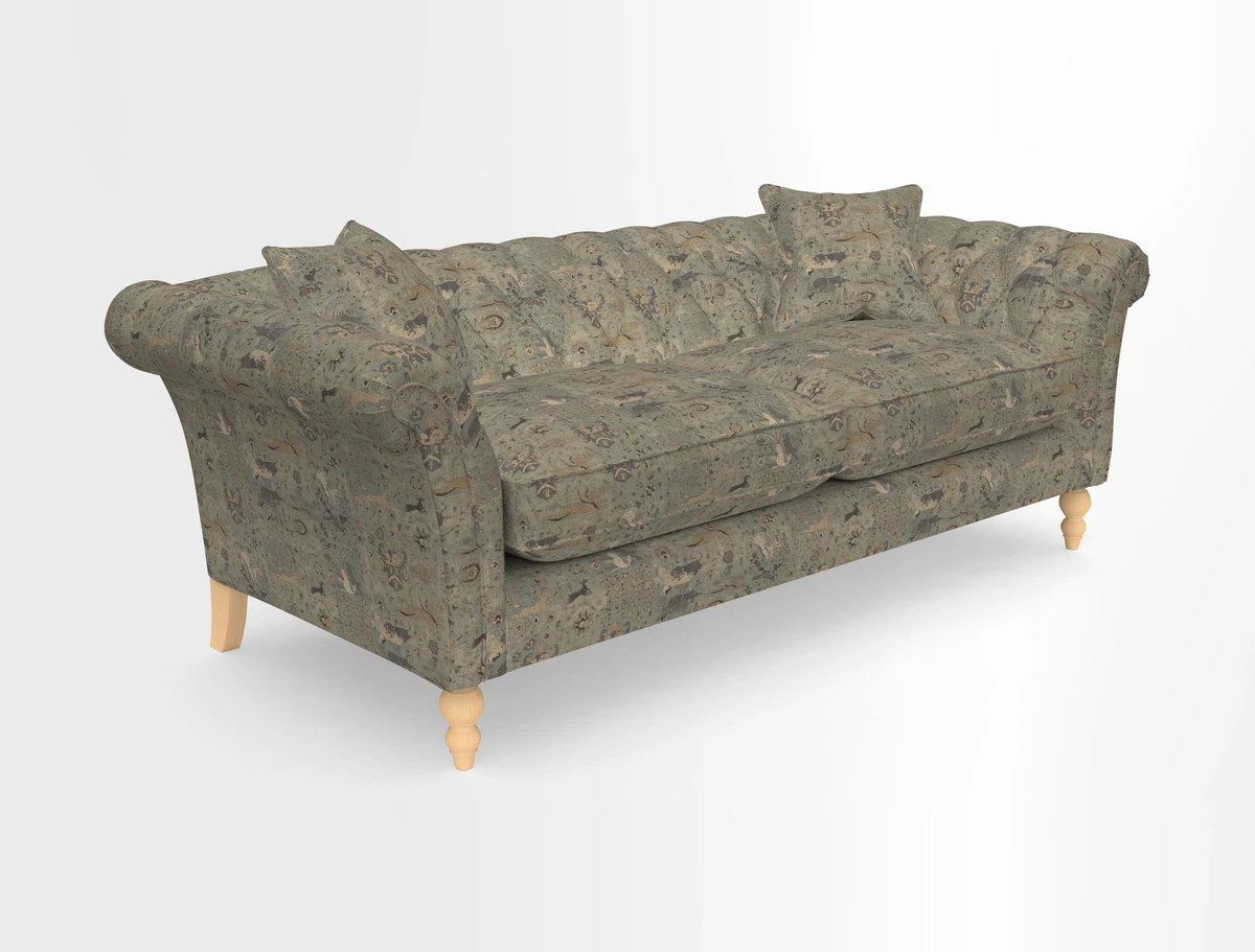Sudbury 3 Seater Sofa in Linwood Omega Velvet Cognac