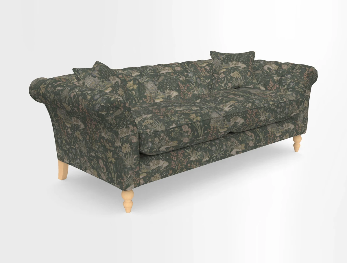 Sudbury 3 Seater Sofa in Linwood Omega Velvet Cognac