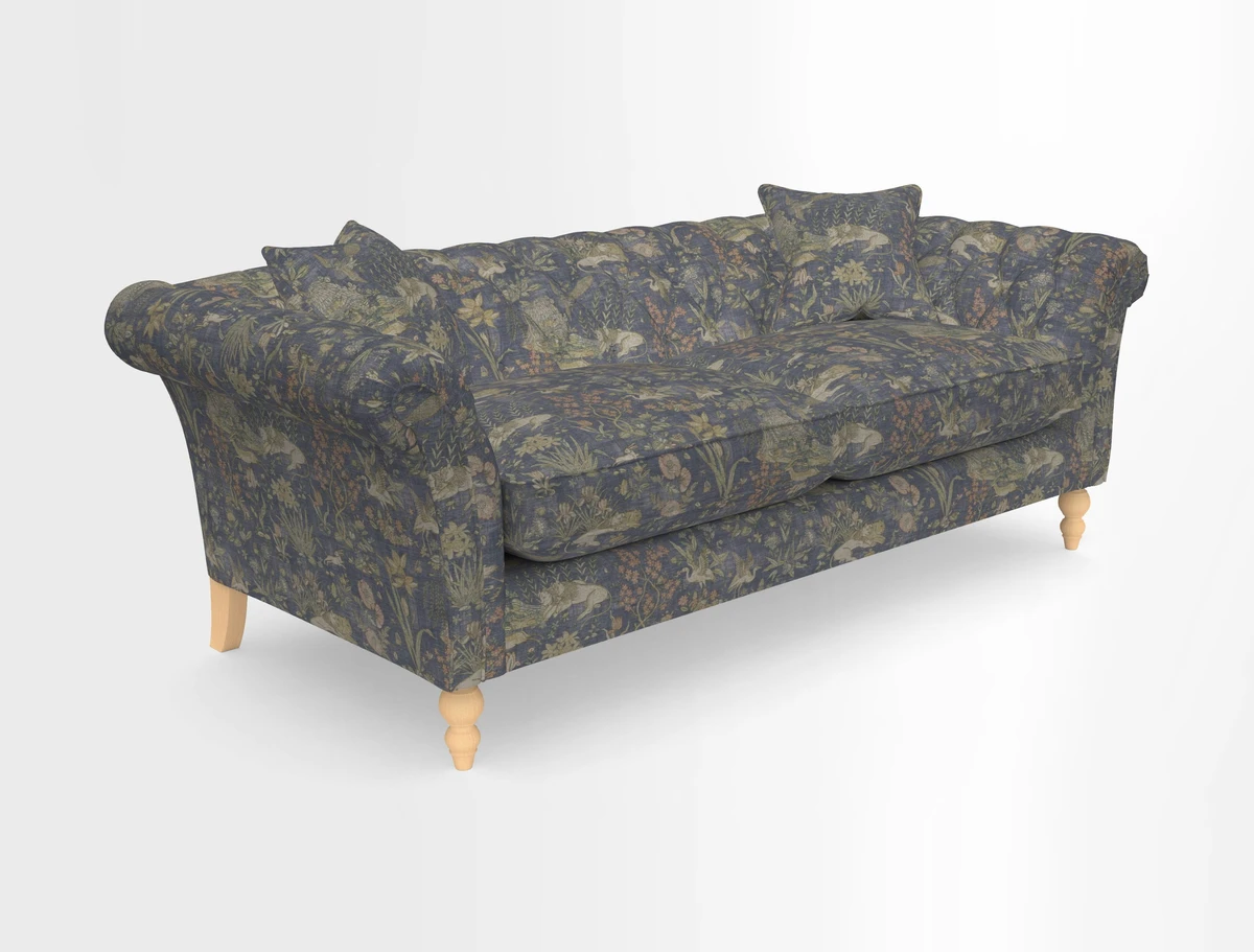 Sudbury 3 Seater Sofa in Linwood Omega Velvet Cognac