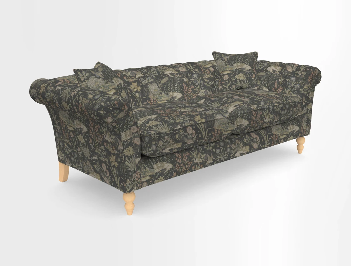 Sudbury 3 Seater Sofa in Linwood Omega Velvet Cognac