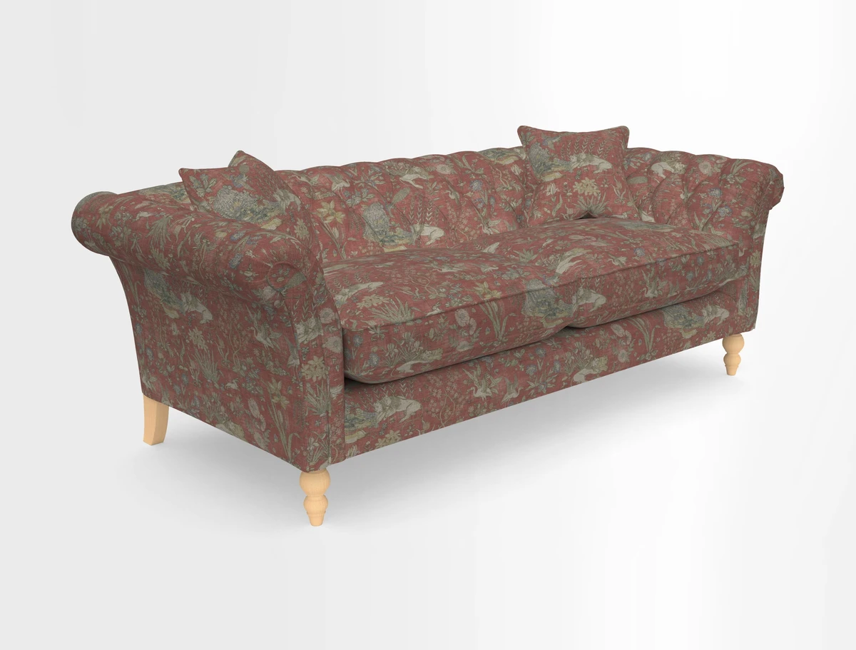 Sudbury 3 Seater Sofa in Linwood Omega Velvet Cognac