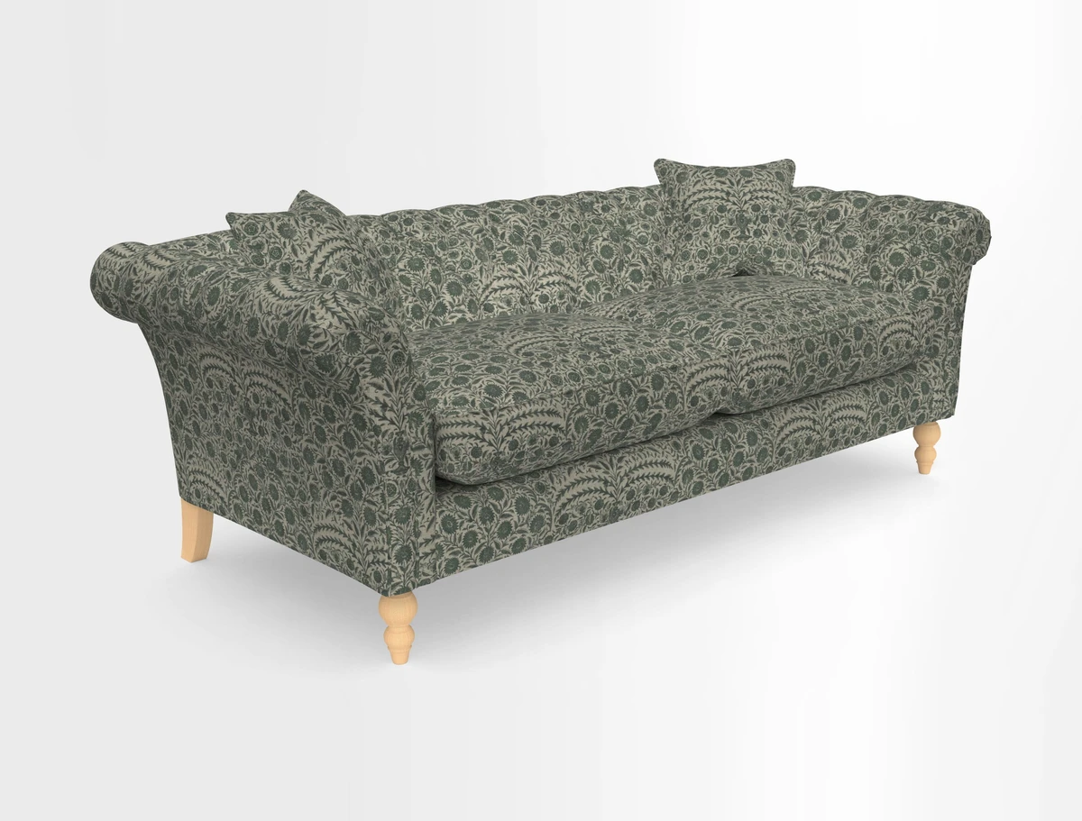 Sudbury 3 Seater Sofa in Linwood Omega Velvet Cognac