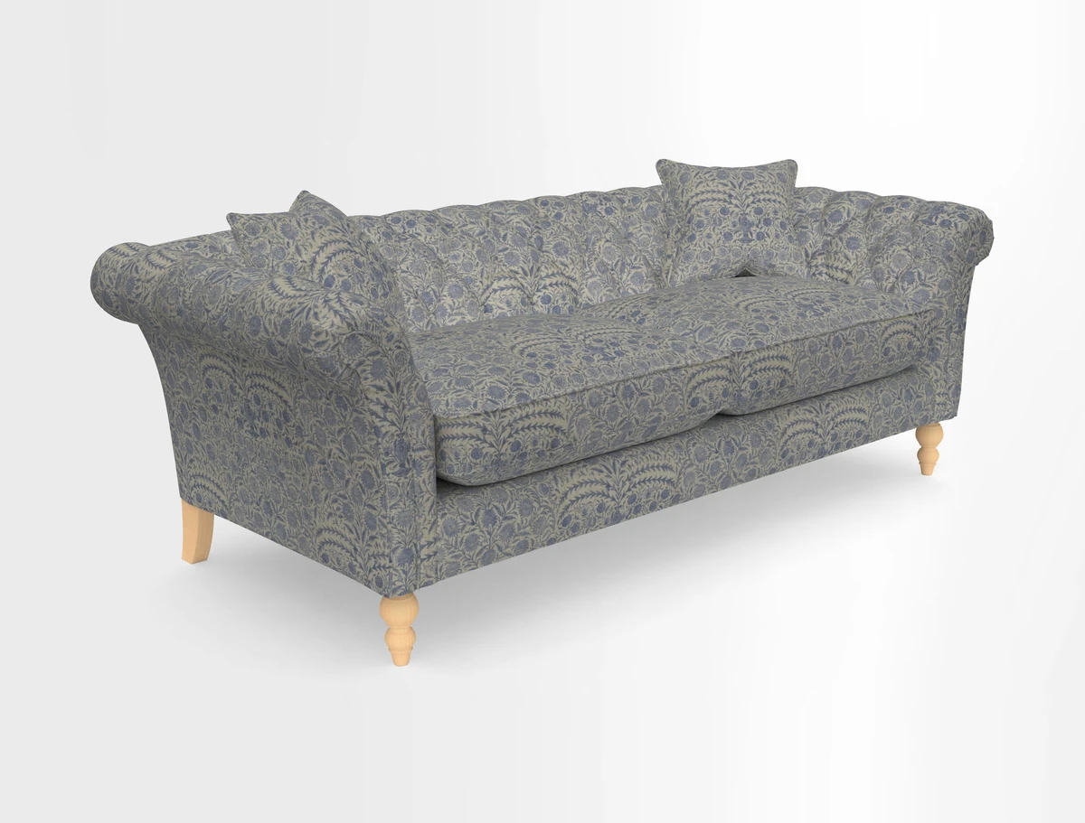 Sudbury 3 Seater Sofa in Linwood Omega Velvet Cognac