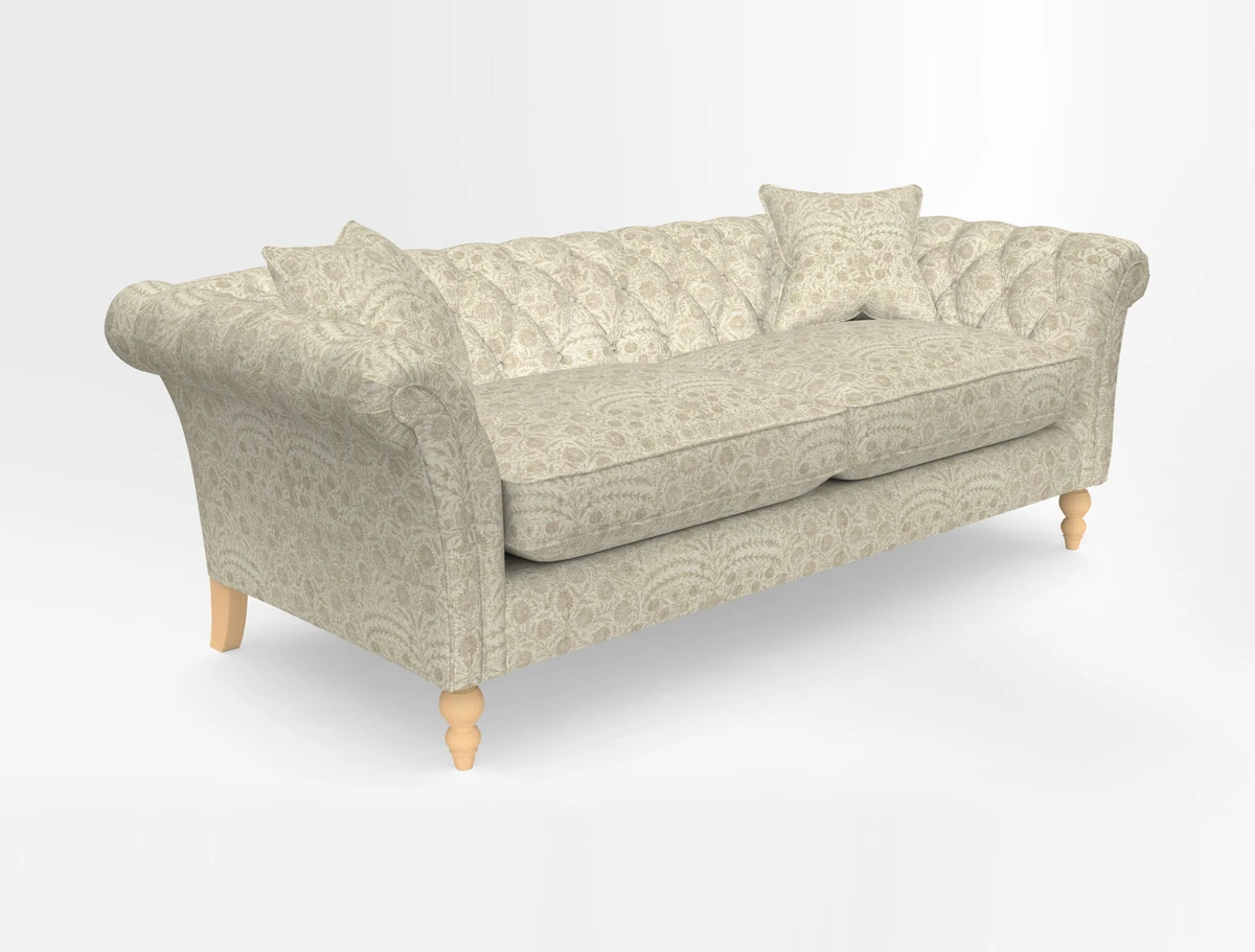 Sudbury 3 Seater Sofa in Linwood Omega Velvet Cognac