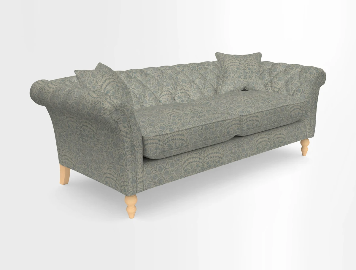 Sudbury 3 Seater Sofa in Linwood Omega Velvet Cognac