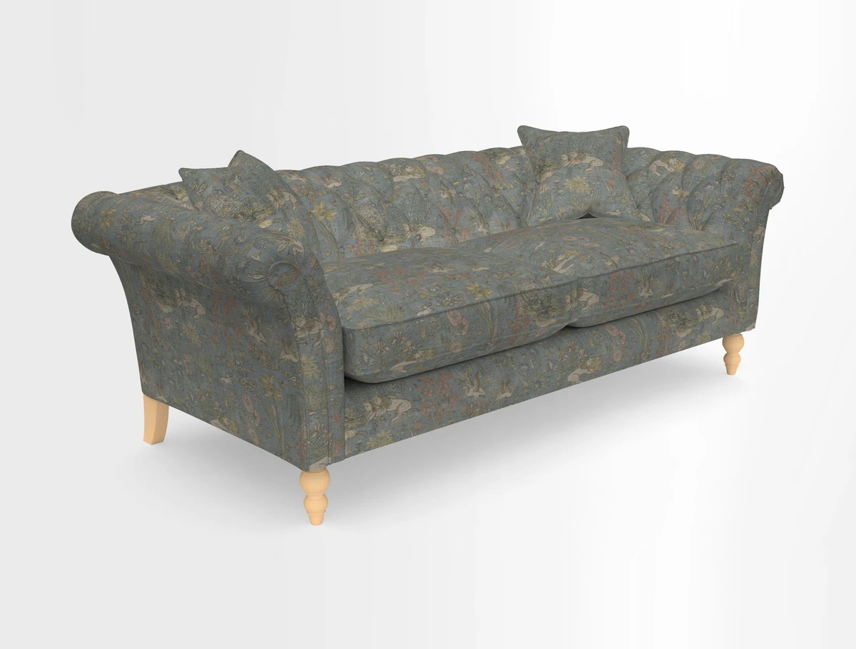 Sudbury 3 Seater Sofa in Linwood Omega Velvet Cognac