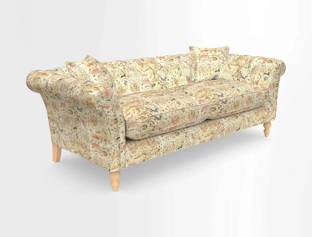 Sudbury 3 Seater Sofa in Linwood Omega Velvet Cognac