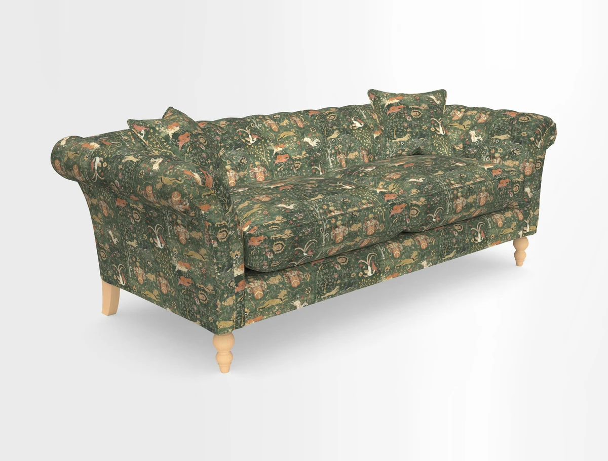 Sudbury 3 Seater Sofa in Linwood Omega Velvet Cognac