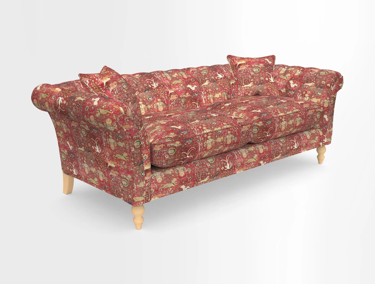 Sudbury 3 Seater Sofa in Linwood Omega Velvet Cognac
