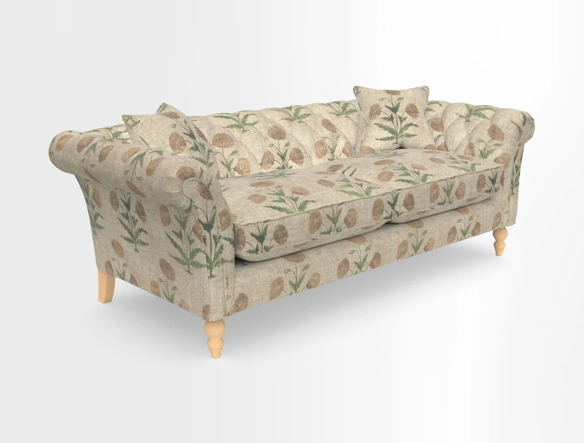 Sudbury 3 Seater Sofa in Linwood Omega Velvet Cognac