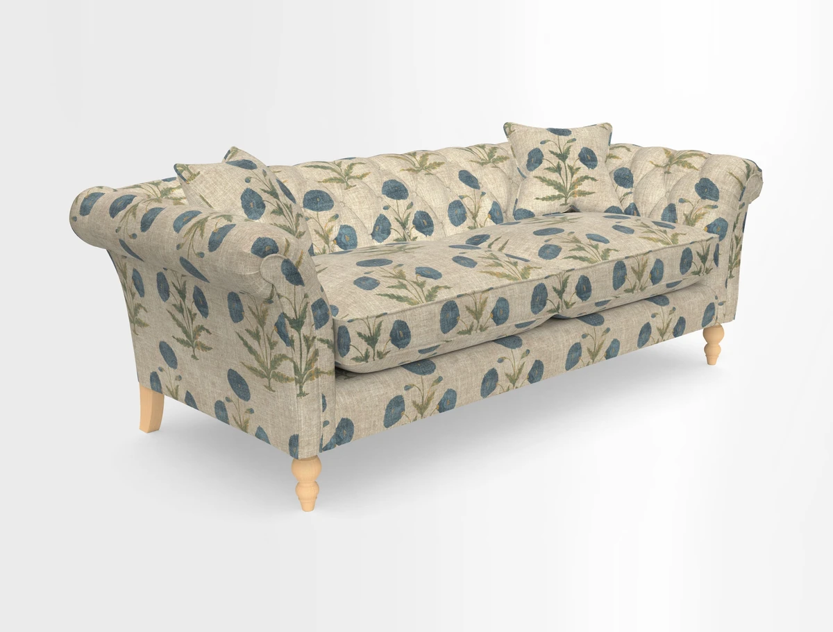 Sudbury 3 Seater Sofa in Linwood Omega Velvet Cognac