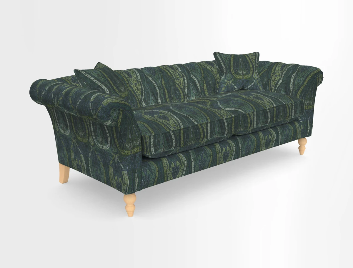 Sudbury 3 Seater Sofa in Linwood Omega Velvet Cognac