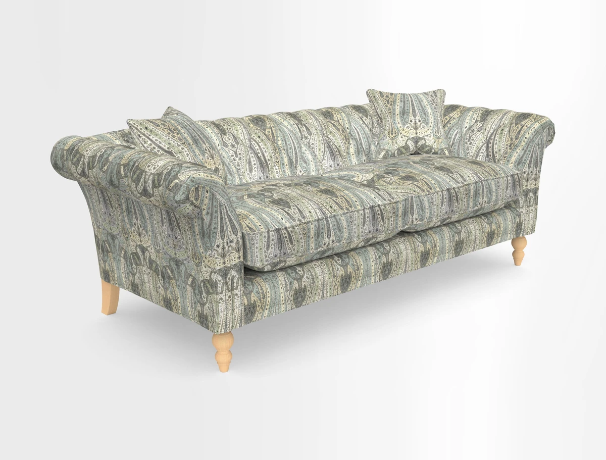 Sudbury 3 Seater Sofa in Linwood Omega Velvet Cognac