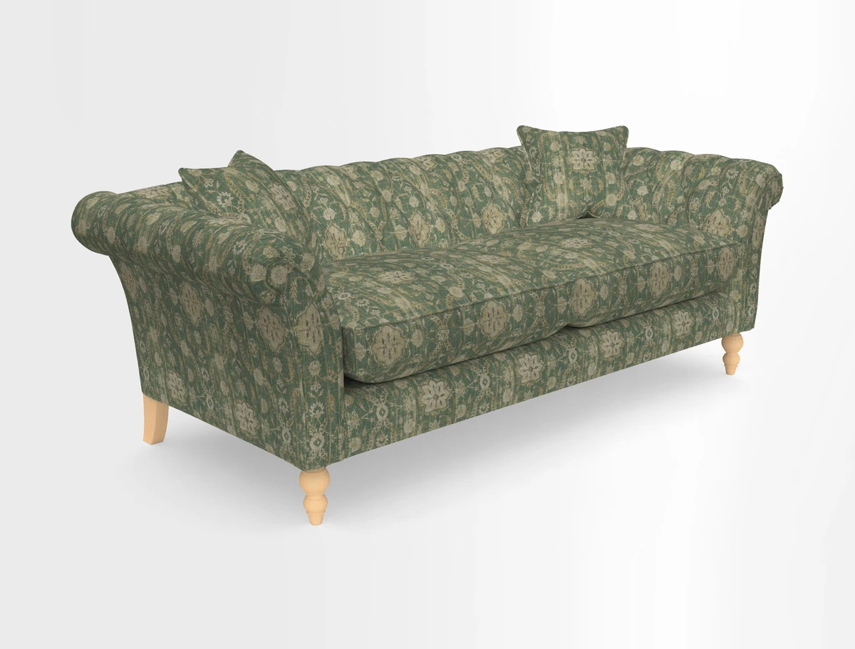 Sudbury 3 Seater Sofa in Linwood Omega Velvet Cognac