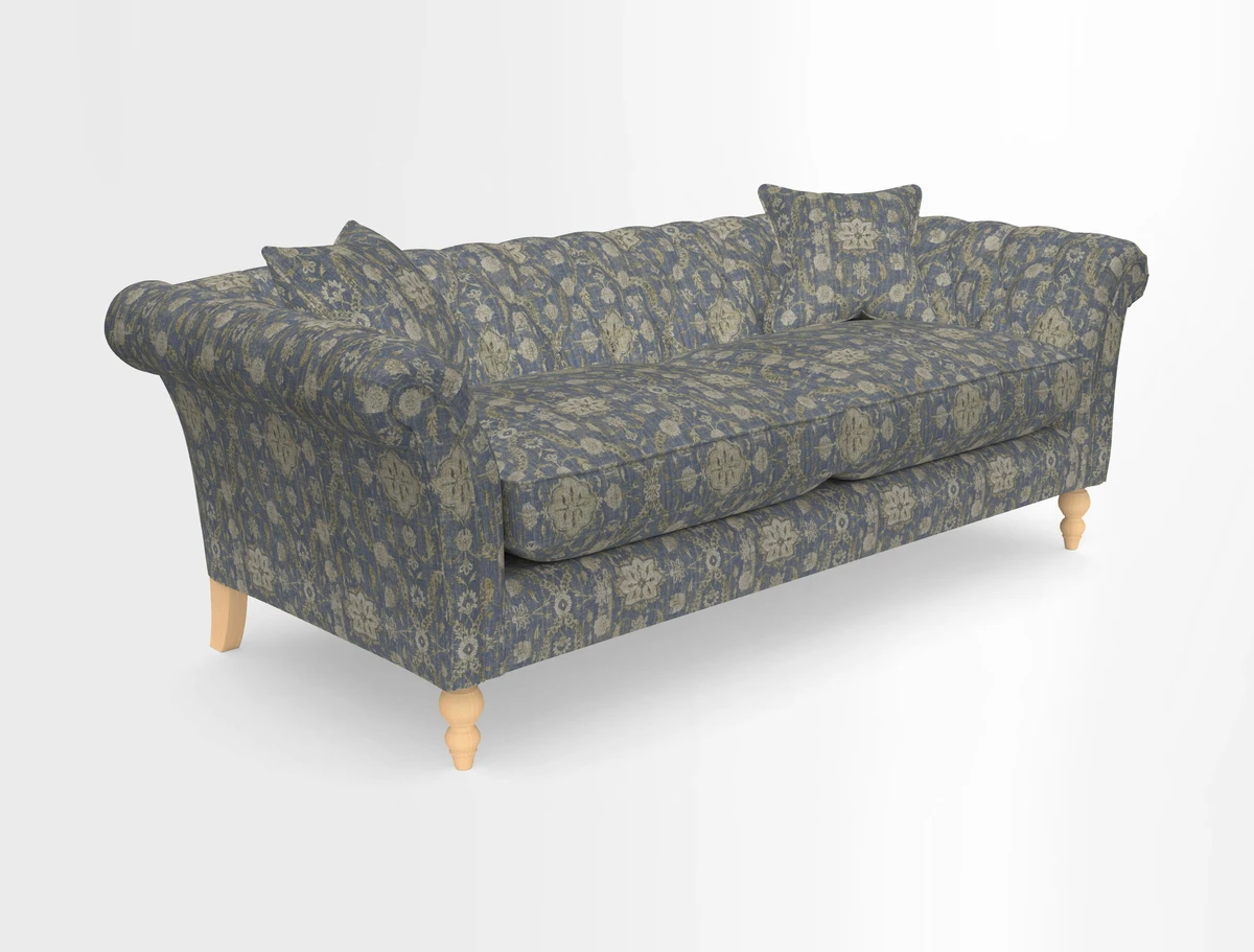 Sudbury 3 Seater Sofa in Linwood Omega Velvet Cognac