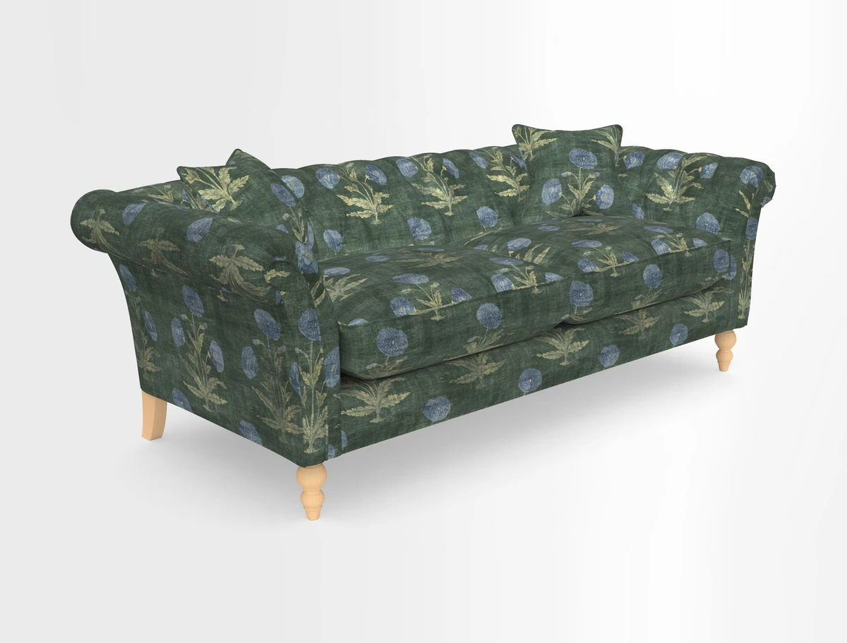 Sudbury 3 Seater Sofa in Linwood Omega Velvet Cognac