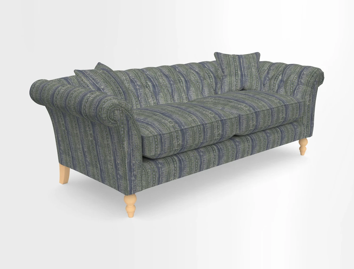 Sudbury 3 Seater Sofa in Linwood Omega Velvet Cognac