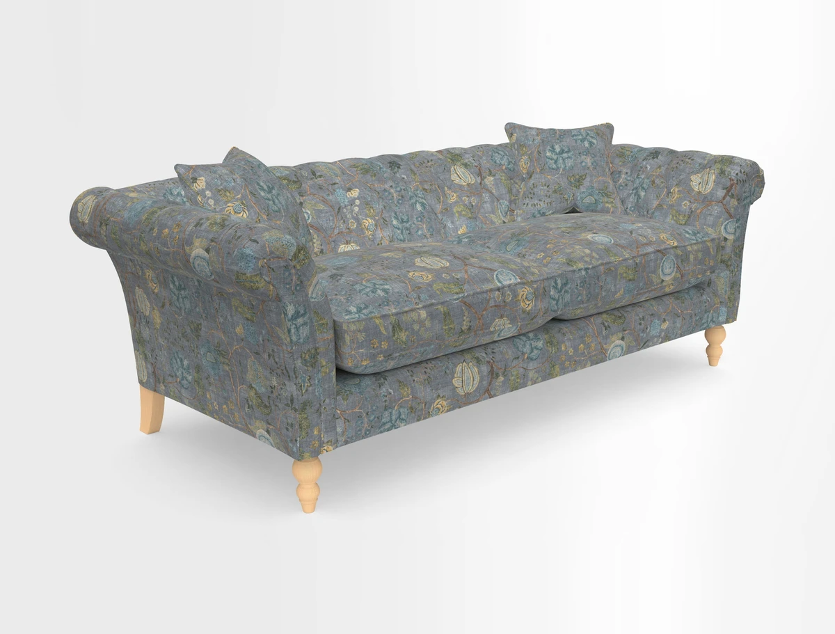 Sudbury 3 Seater Sofa in Linwood Omega Velvet Cognac