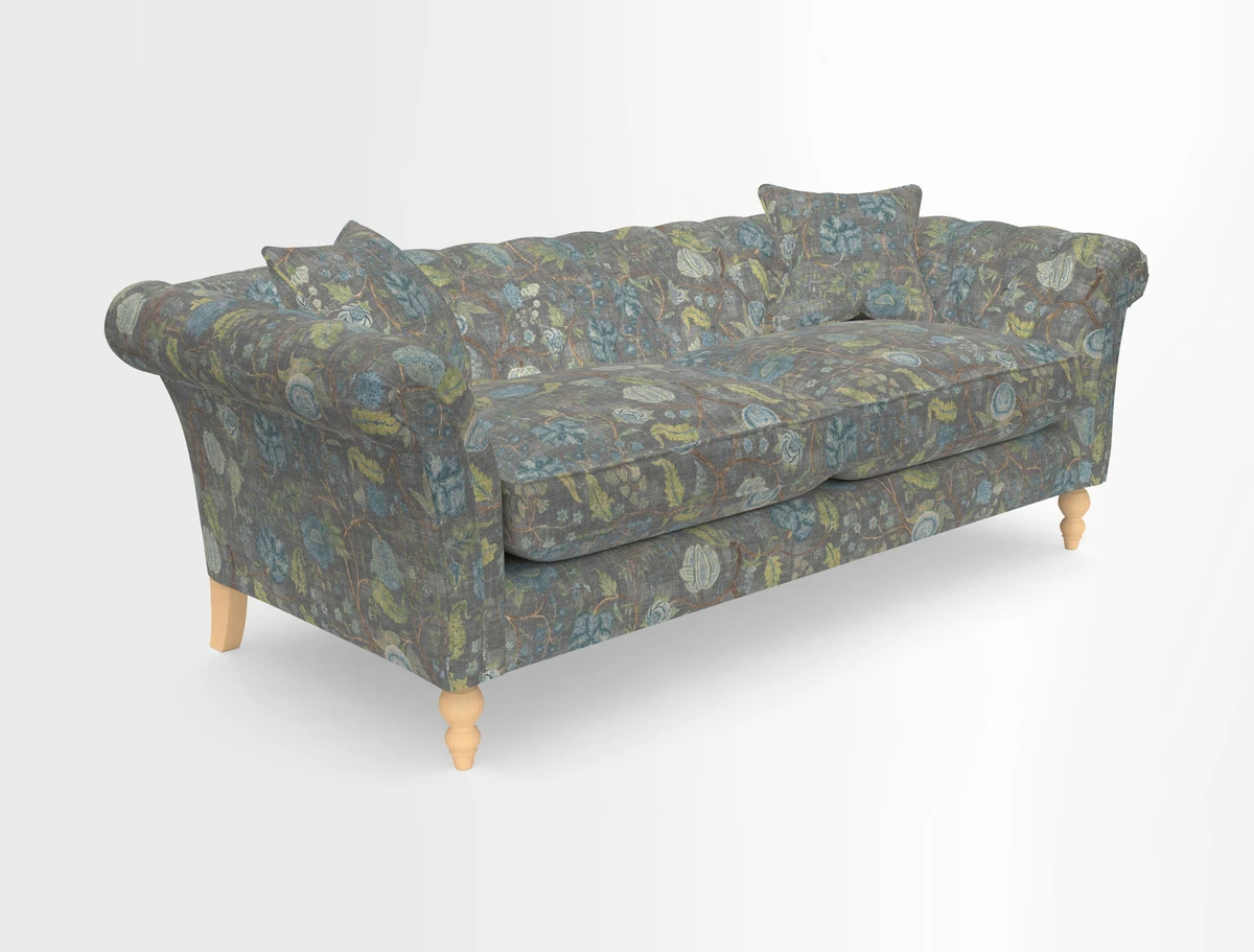 Sudbury 3 Seater Sofa in Linwood Omega Velvet Cognac