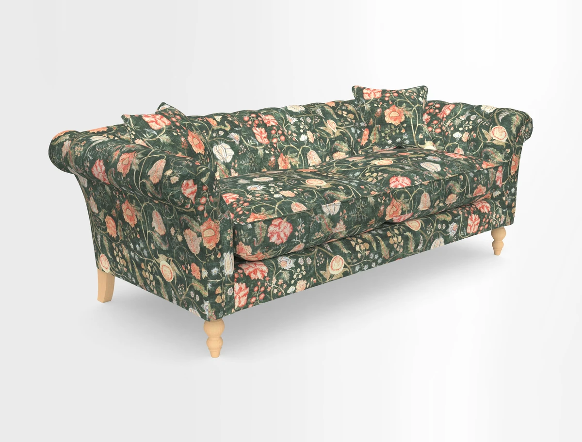 Sudbury 3 Seater Sofa in Linwood Omega Velvet Cognac