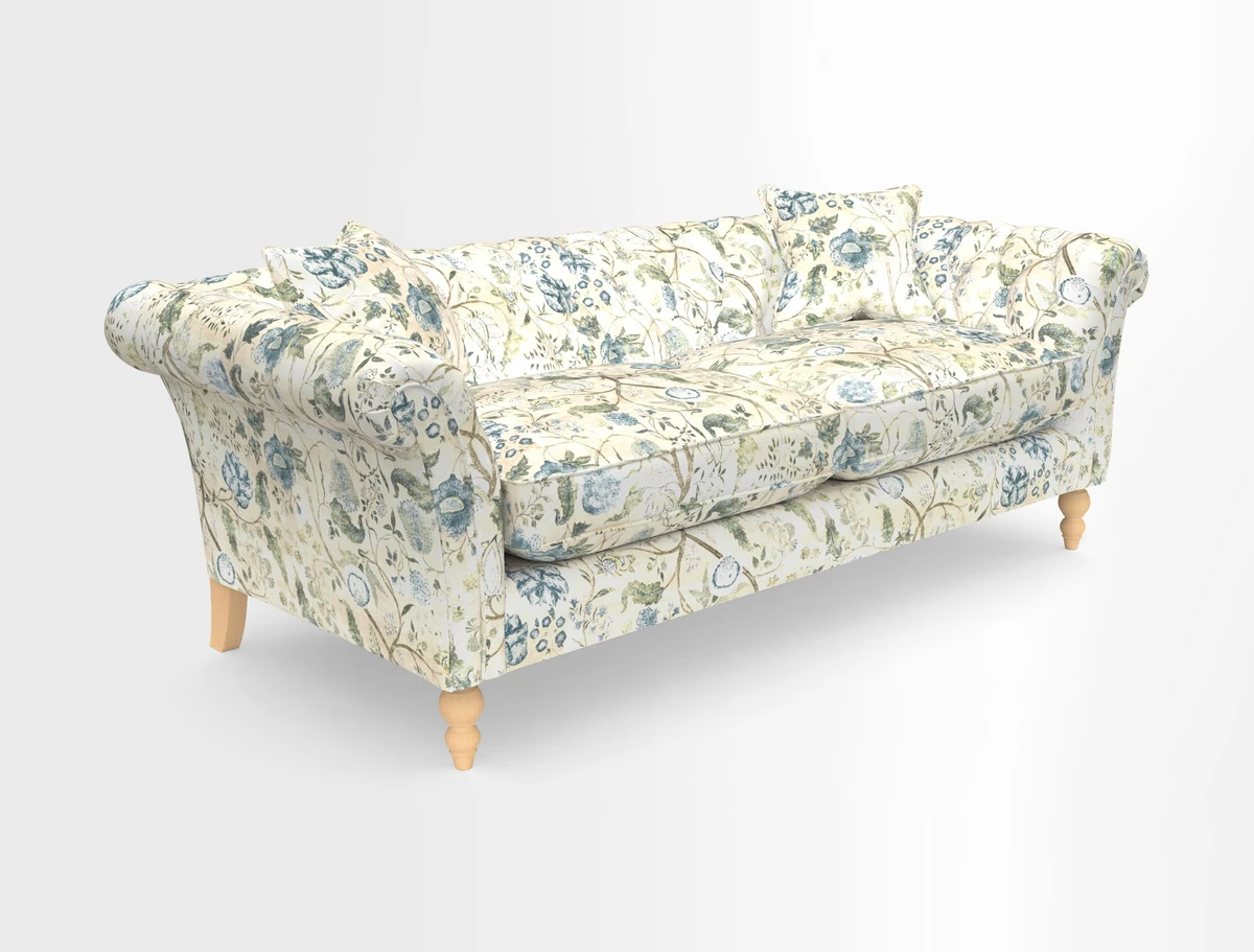 Sudbury 3 Seater Sofa in Linwood Omega Velvet Cognac