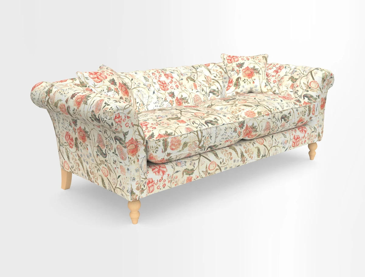 Sudbury 3 Seater Sofa in Linwood Omega Velvet Cognac