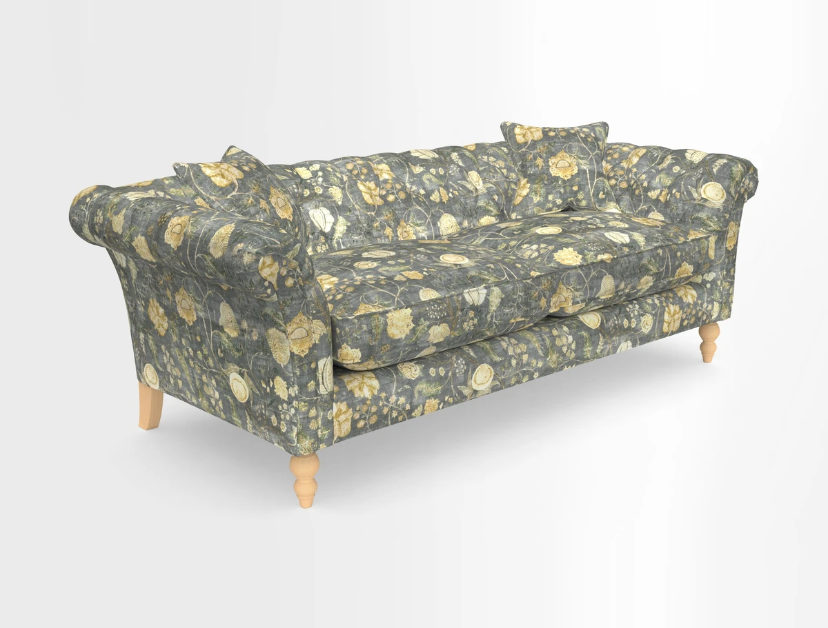 Sudbury 3 Seater Sofa in Linwood Omega Velvet Cognac