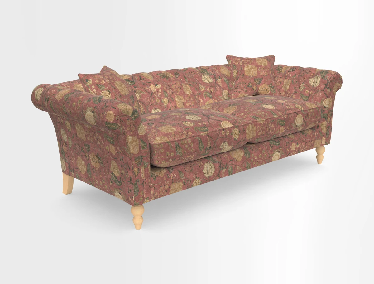 Sudbury 3 Seater Sofa in Linwood Omega Velvet Cognac