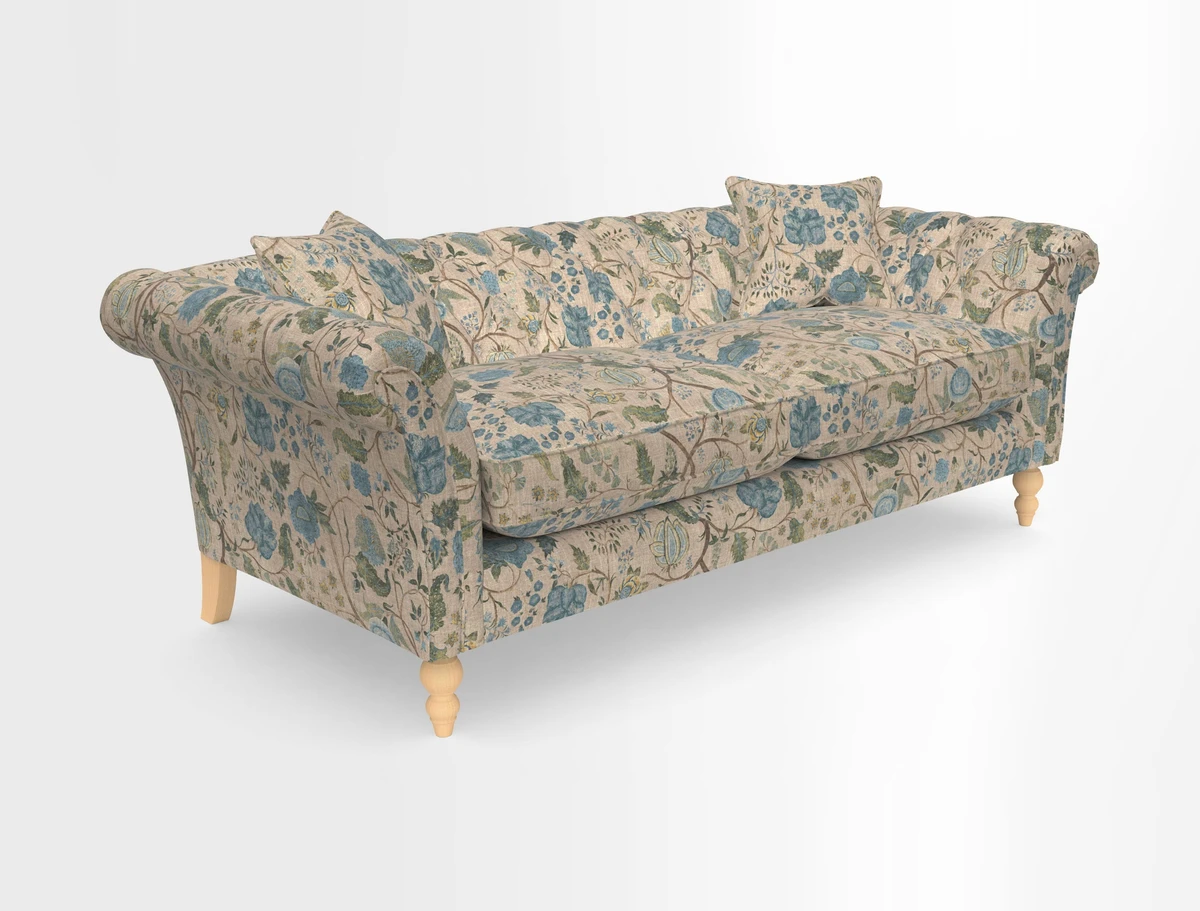 Sudbury 3 Seater Sofa in Linwood Omega Velvet Cognac