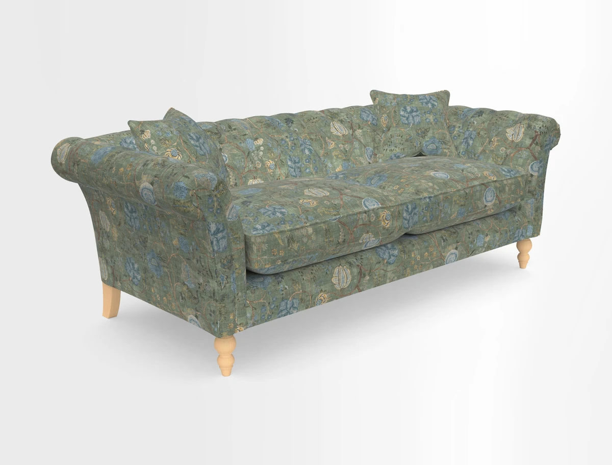 Sudbury 3 Seater Sofa in Linwood Omega Velvet Cognac