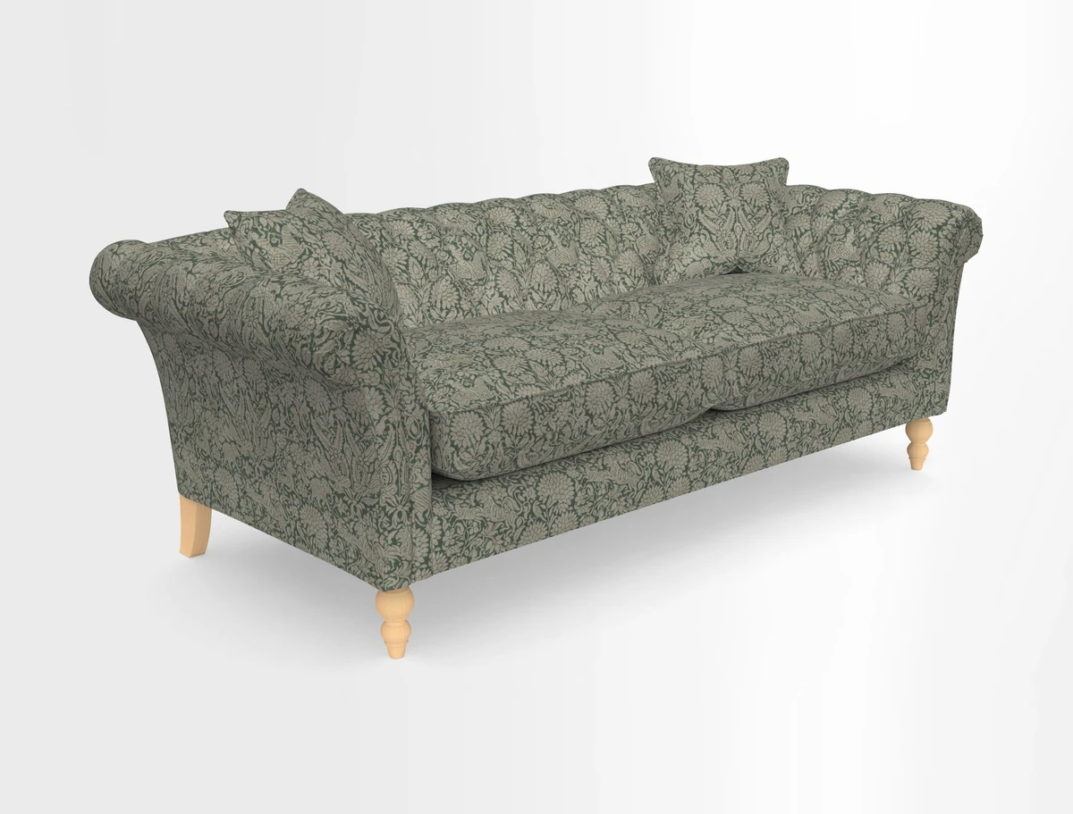 Sudbury 3 Seater Sofa in Linwood Omega Velvet Cognac