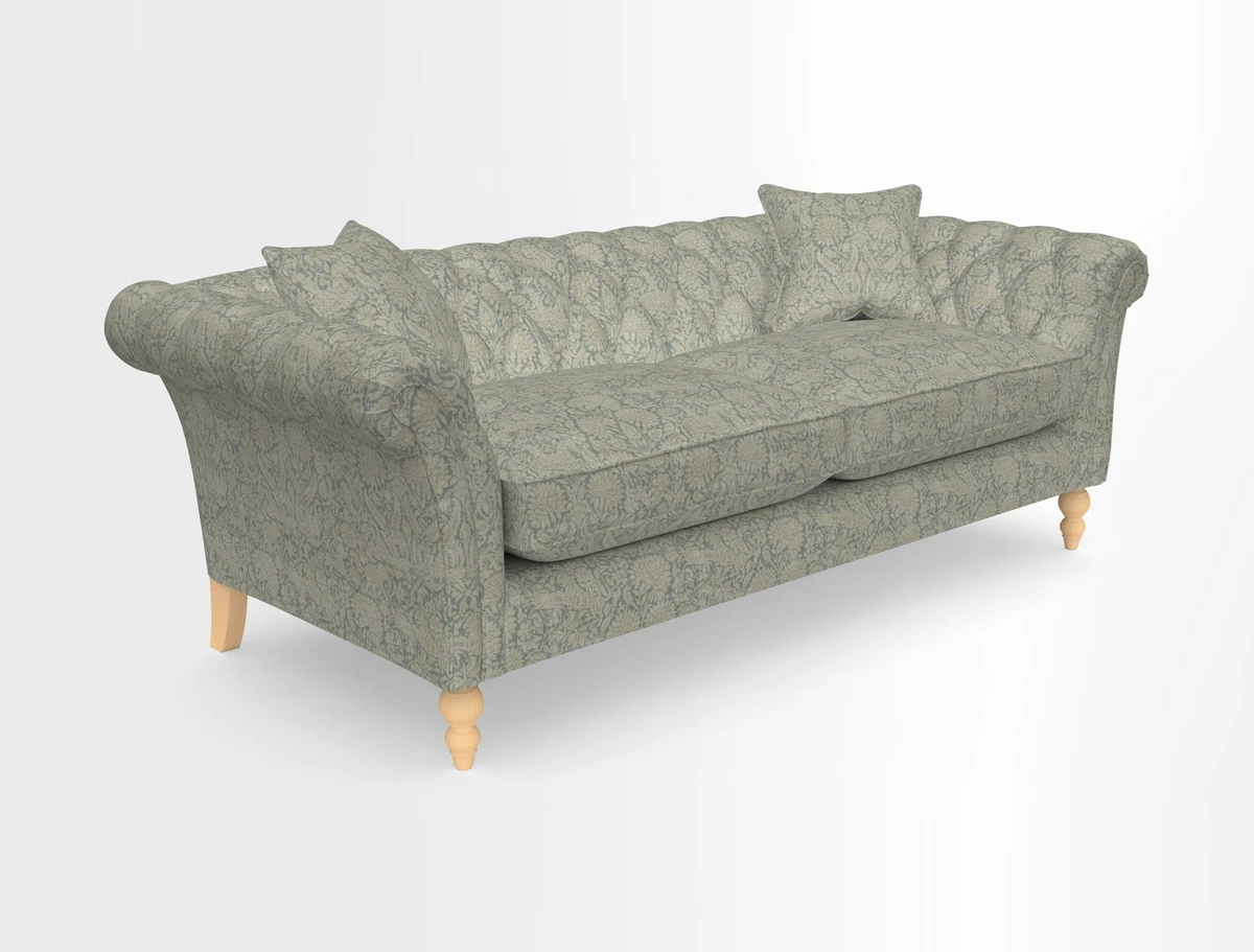 Sudbury 3 Seater Sofa in Linwood Omega Velvet Cognac
