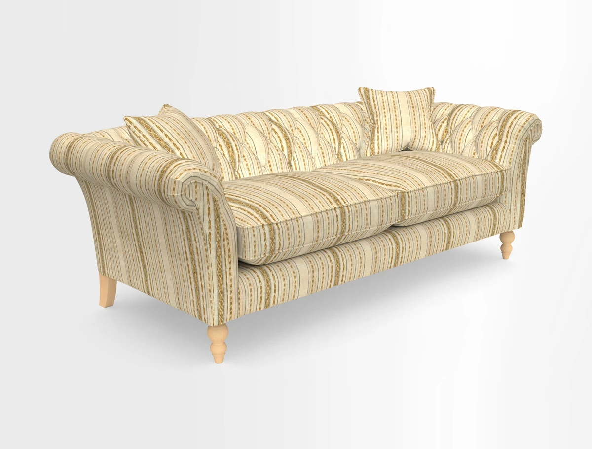 Sudbury 3 Seater Sofa in Linwood Omega Velvet Cognac