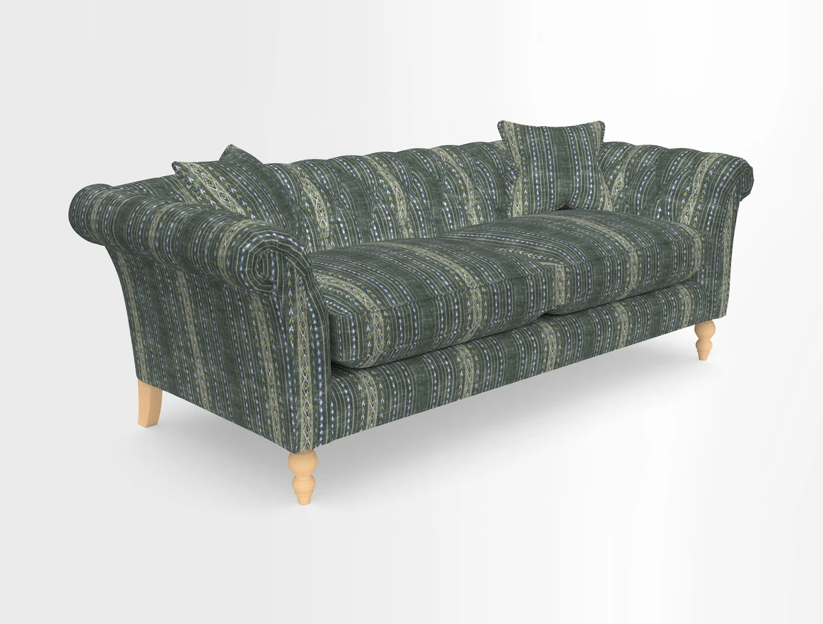 Sudbury 3 Seater Sofa in Linwood Omega Velvet Cognac
