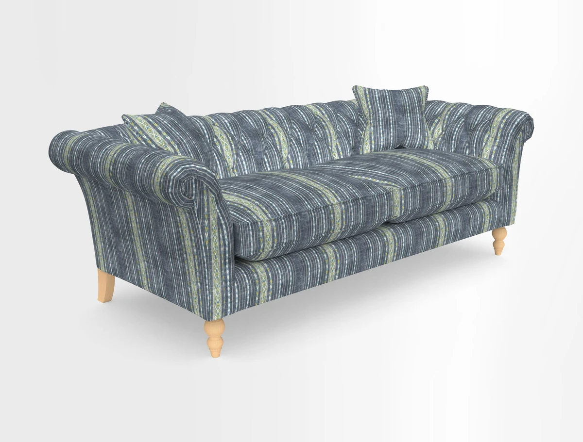 Sudbury 3 Seater Sofa in Linwood Omega Velvet Cognac