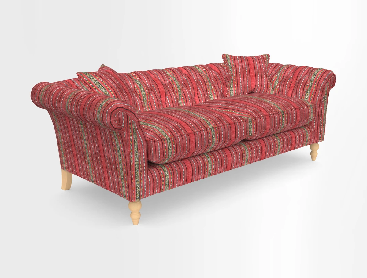Sudbury 3 Seater Sofa in Linwood Omega Velvet Cognac