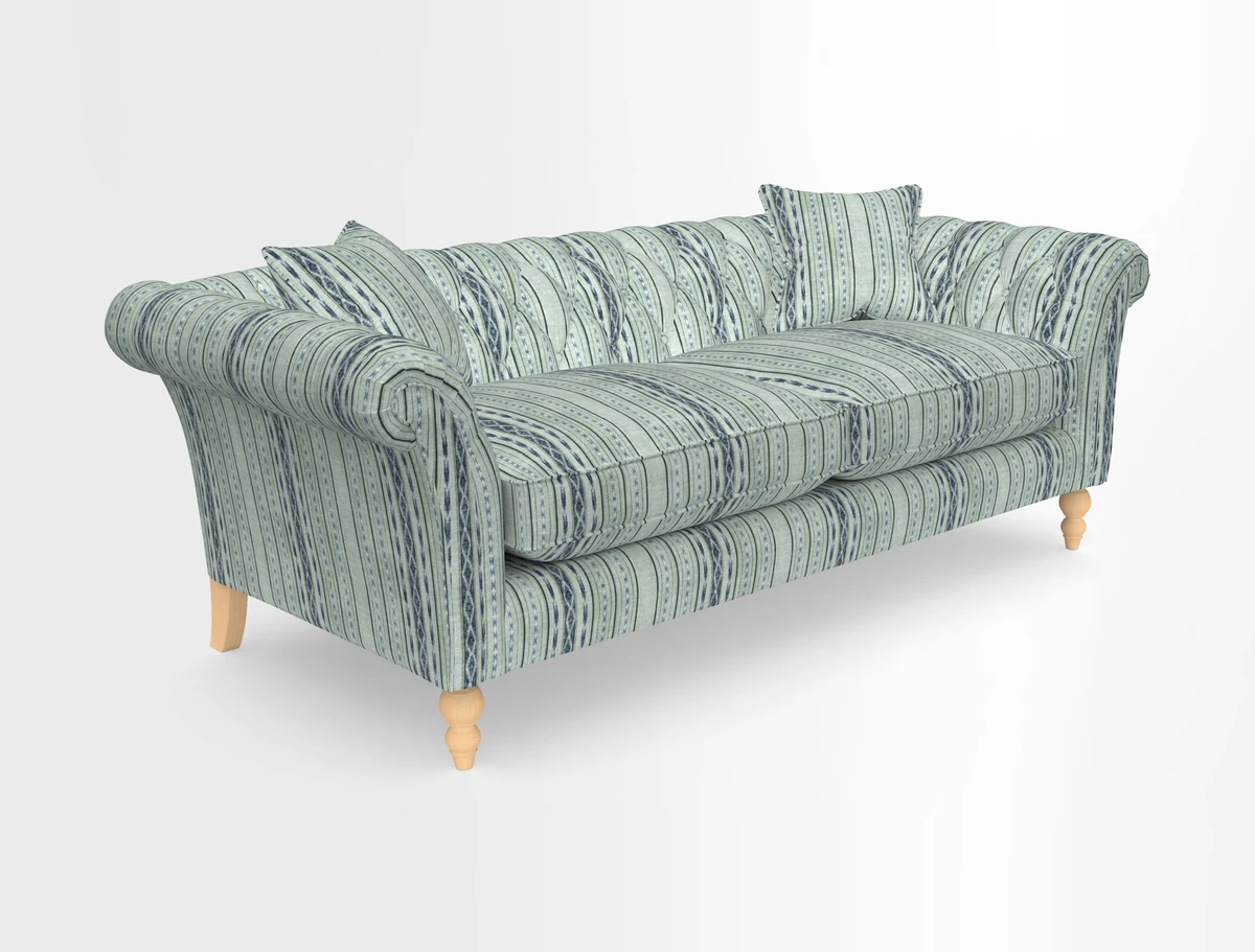 Sudbury 3 Seater Sofa in Linwood Omega Velvet Cognac
