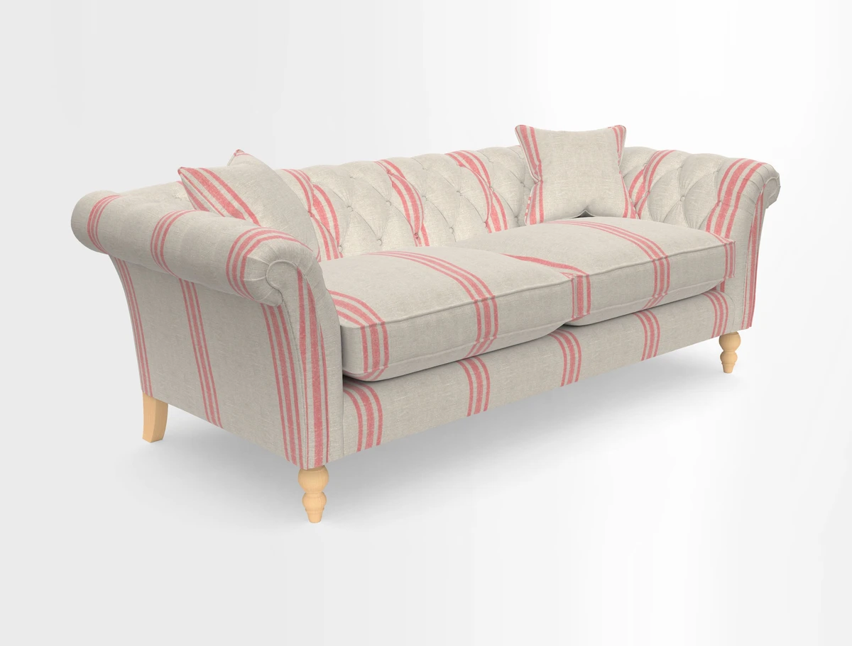 Sudbury 3 Seater Sofa in Linwood Omega Velvet Cognac