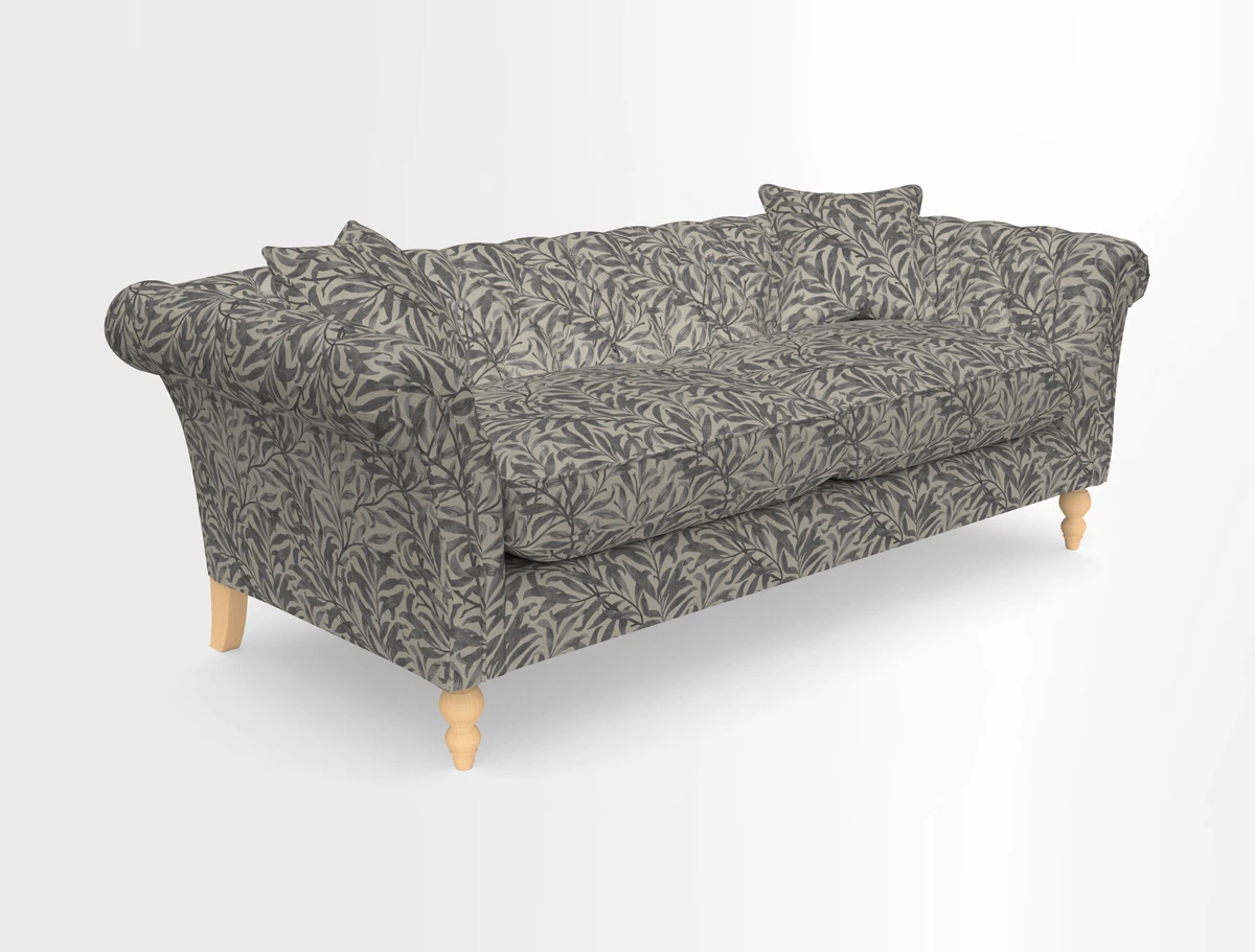 Sudbury 3 Seater Sofa in Linwood Omega Velvet Cognac