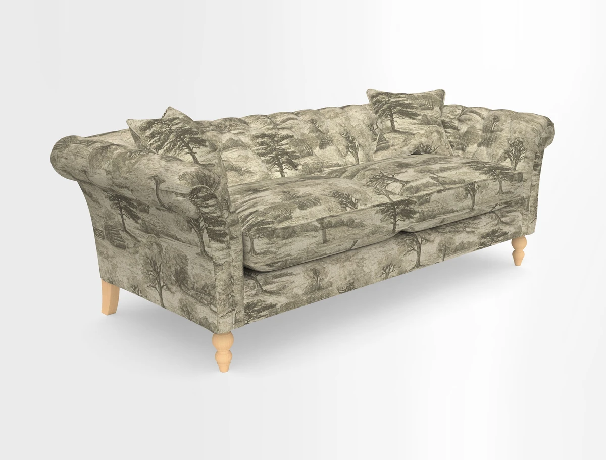 Sudbury 3 Seater Sofa in Linwood Omega Velvet Cognac