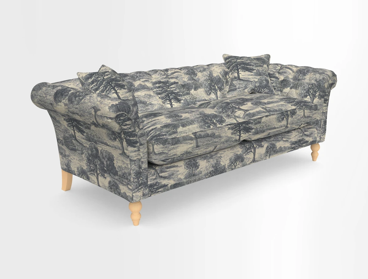 Sudbury 3 Seater Sofa in Linwood Omega Velvet Cognac