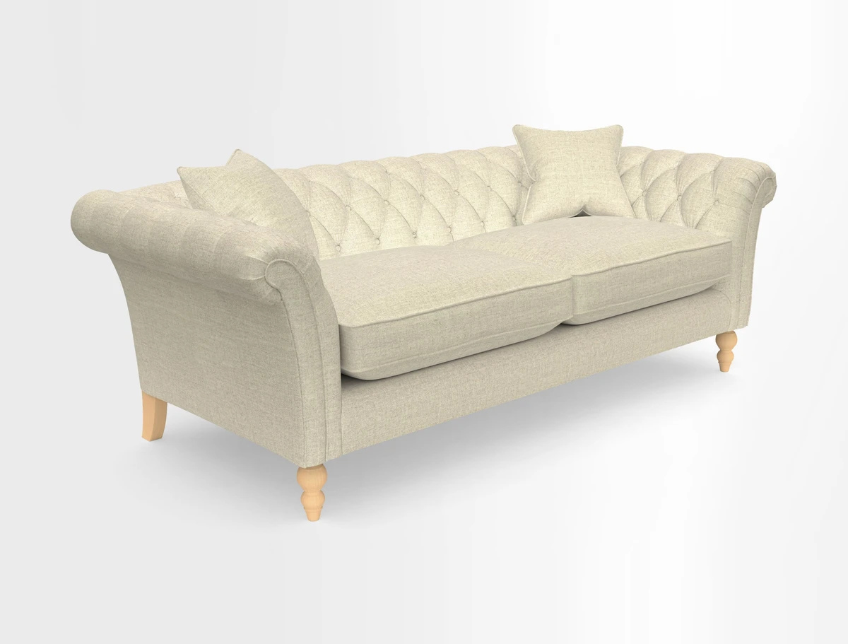 Sudbury 3 Seater Sofa in Linwood Omega Velvet Cognac